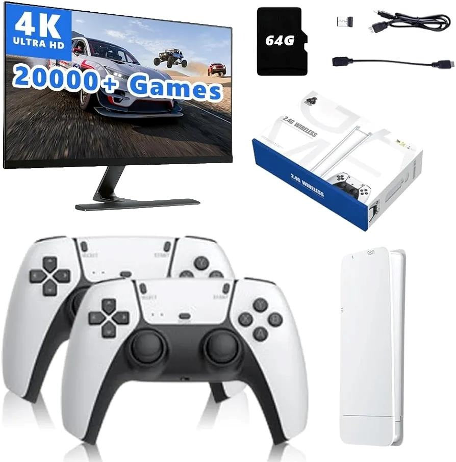 2.4G PRO WIRELESS 3D 4K ULTRA HD STICK DOUBLE ROCKER VIDEO GAME CONSOLE SET | Plug & Play 4K HDMI Retro & 3D Arcade Game Stick Console with Dual 2.4GHz 3D Double Rocker Wireless Controllers & Thousands of Pre-Loaded Games