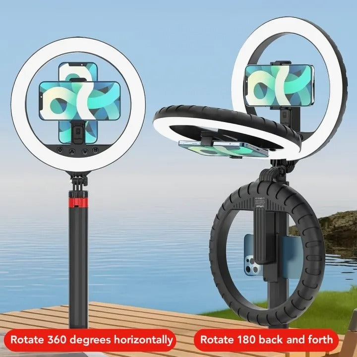 NEEPHO NP L15 PROFESSIONAL RING LIGHT KIT | Neepho NP-L15 Multi-Function LED Ring Light with Extendable Tripod Stand, Detachable Selfie Stick, Smartphone Holder & Wireless Remote Control for Content Creation, Live Streaming & Makeup