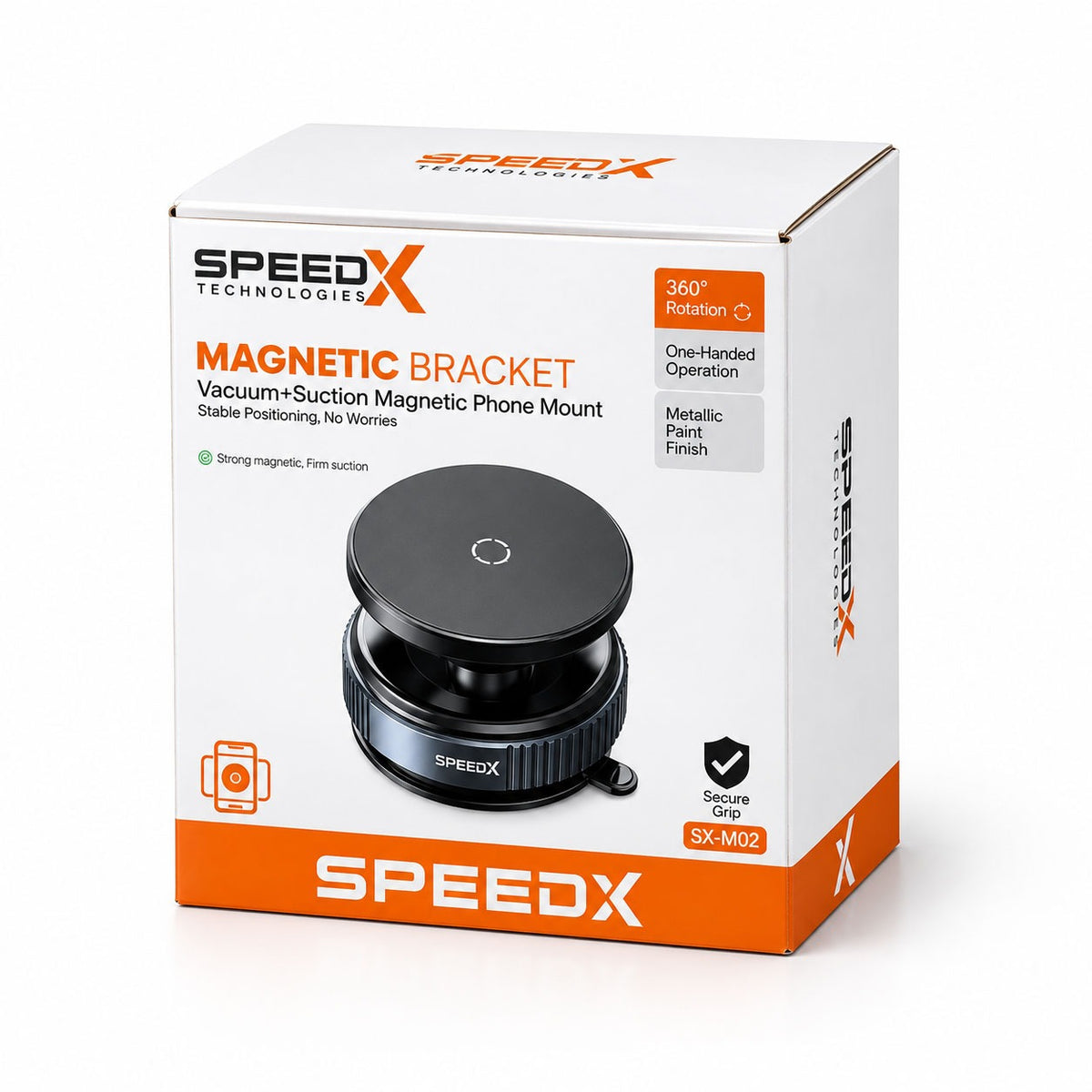 SPEEDX SX-M02 MAGNETIC CAR PHONE HOLDER | Universal Dashboard Magnetic Smartphone Mount with 360 Degree Rotation & Strong Adhesion