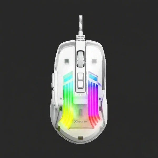 XTRIKE ME GM-319 WIRED GAMING MOUSE 7200 DPI WHITE | Xtrike Me GM-319 Ergonomic White Optical Gaming Mouse with 7 Contro
