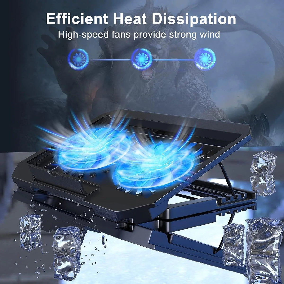 XTRIKE ME FN818 DUAL FAN LAPTOP COOLING PAD | Xtrike Me FN-818 Ergonomic Gaming Laptop Cooler Stand with Dual High-Speed Red LED Fans, Metal Mesh Panel & Dual USB Pass-Through Ports for Laptops up to 17 Inches