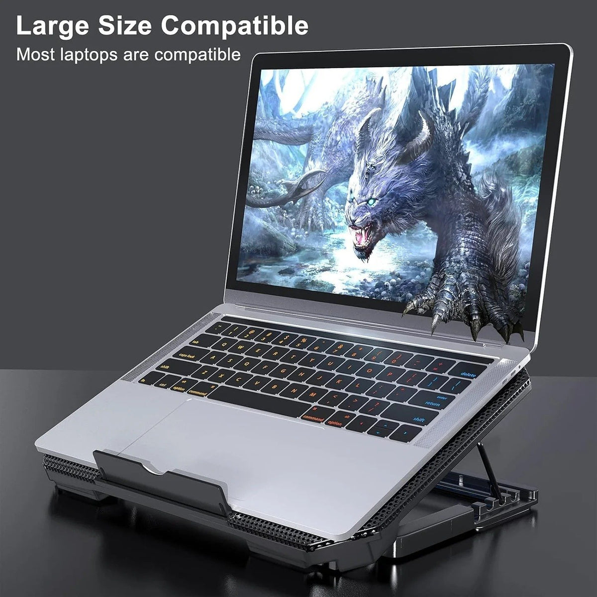 XTRIKE ME FN818 DUAL FAN LAPTOP COOLING PAD | Xtrike Me FN-818 Ergonomic Gaming Laptop Cooler Stand with Dual High-Speed Red LED Fans, Metal Mesh Panel & Dual USB Pass-Through Ports for Laptops up to 17 Inches
