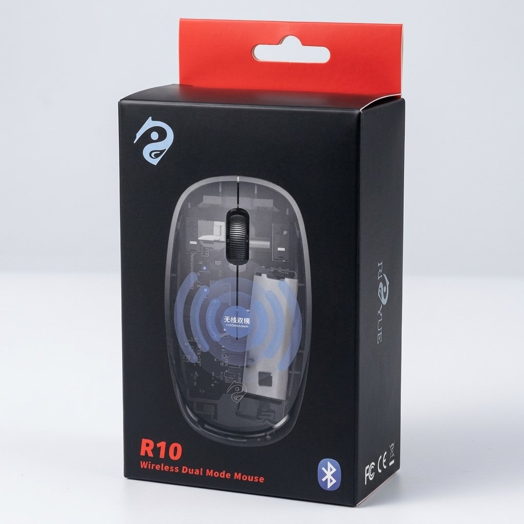 MOUSE DUAL MODE WIRELESS BLUETOOTH RIZYUE R10 | Rizyue R10 Dual-Mode Wireless 2.4GHz & Bluetooth 5.1 Ergonomic Mouse wit