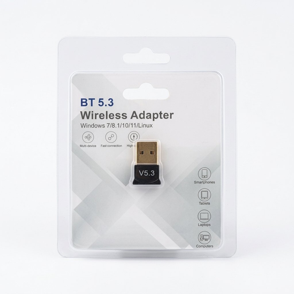 BT 5.3 WIRELESS BLUETOOTH ADAPTER USB DONGLE | High-Speed Bluetooth 5.3 Mini USB Dongle Receiver with Low Latency, Long 