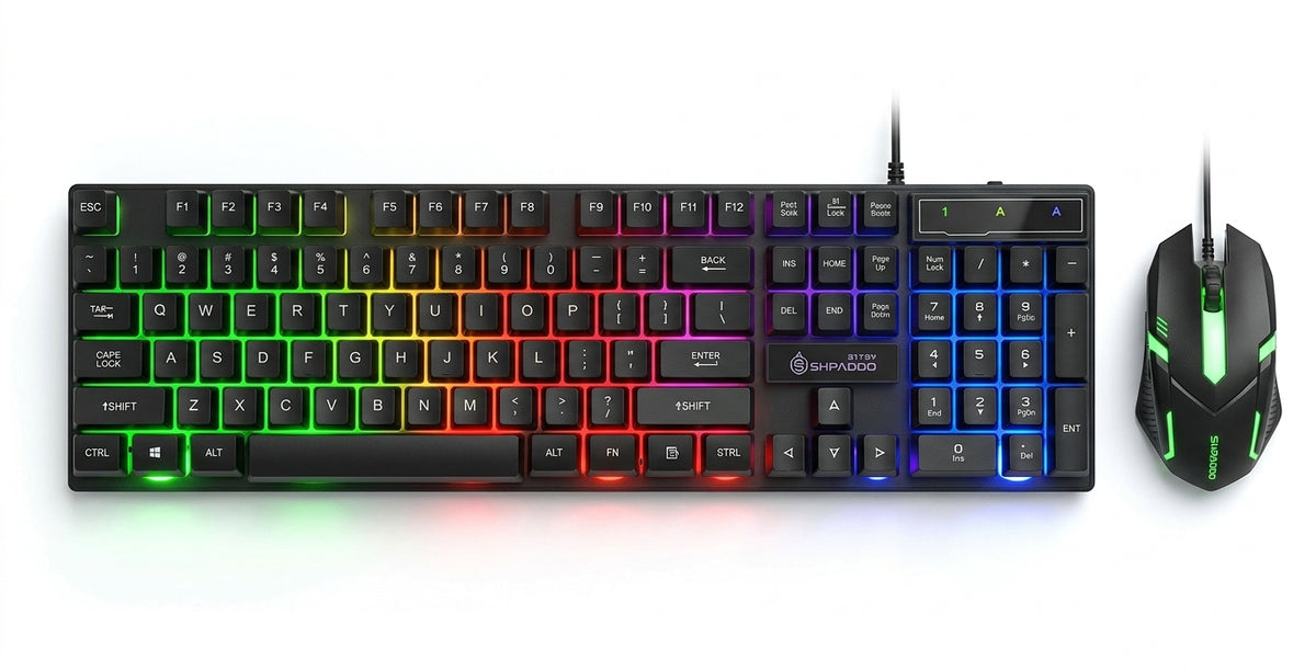 K57 WIRED RGB KEYBOARD AND MOUSE COMBO GAMING MECHANICAL STYLE BACKLIT KEYS HIGH PRECISION | Ergonomic Desktop Gaming Bundle with Optical Mouse
