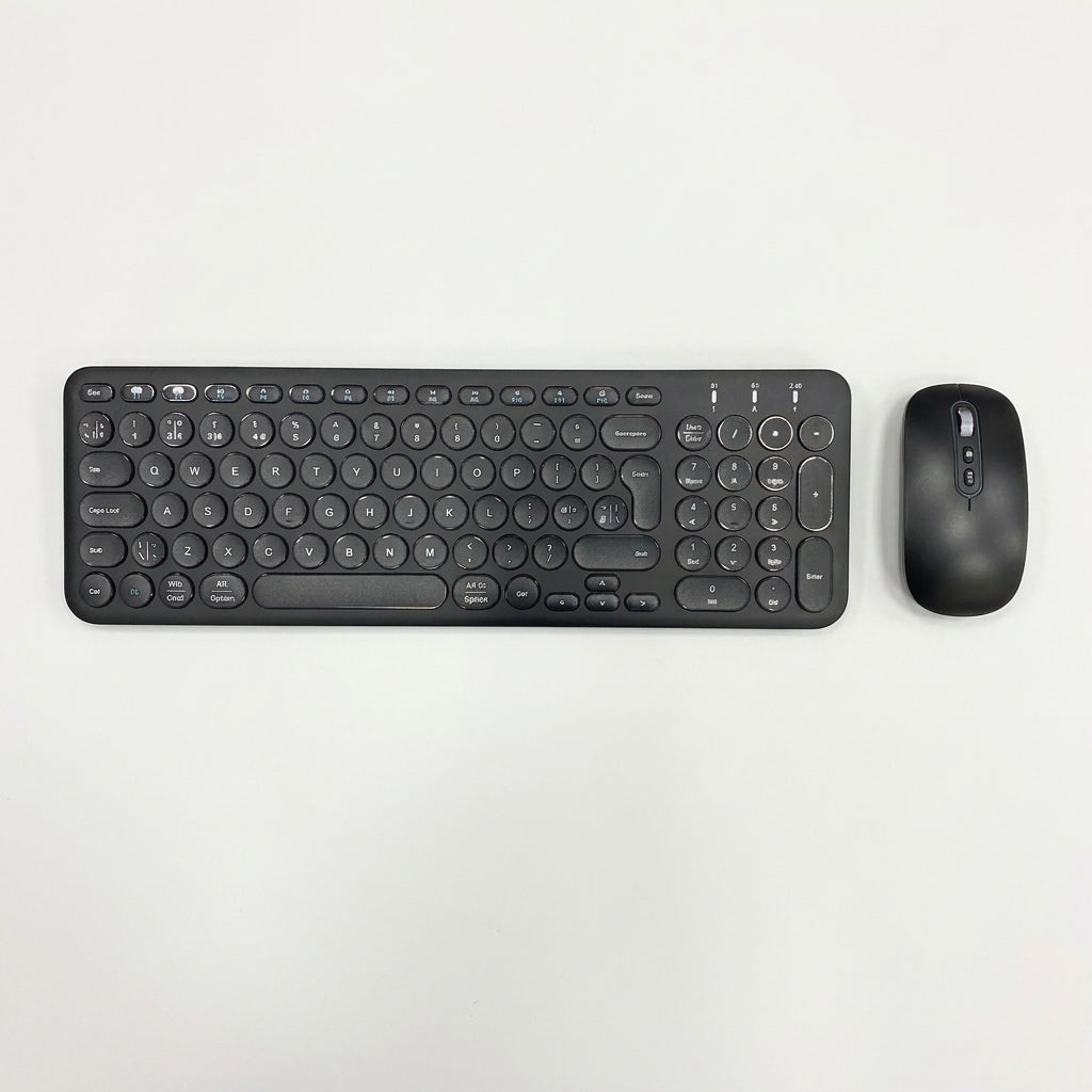 PINKCAT WIRELESS KEYBOARD AND MOUSE SET, RECHARGEABLE ULTRA-THIN QWERTY UK | Slim Portable Desktop Combo with 2.4GHz USB Dongle