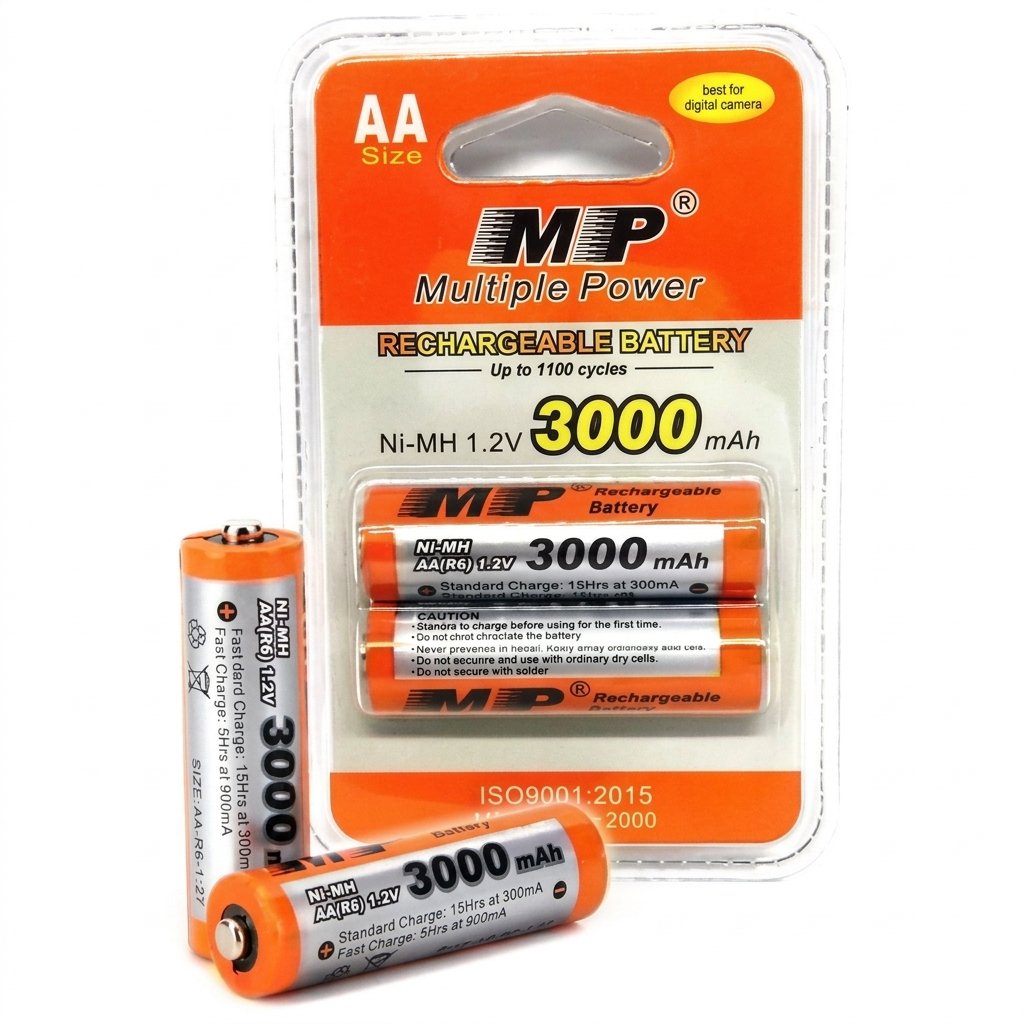 MP AA 1.2V RECHARGEABLE CELL 3000MAH | MP AA Ni-MH 1.2V 3000mAh High-Capacity Rechargeable Power Cell for Gaming Periphe
