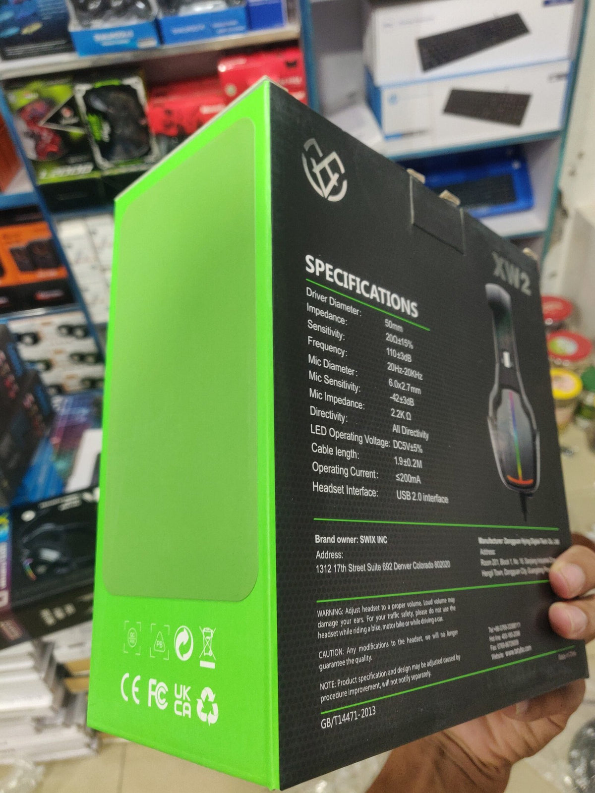 TATYBO XW2 USB 7.1 Gaming Headset – Over-Ear Surround Sound Headphones with Noise-Canceling Mic & Dynamic RGB Light
