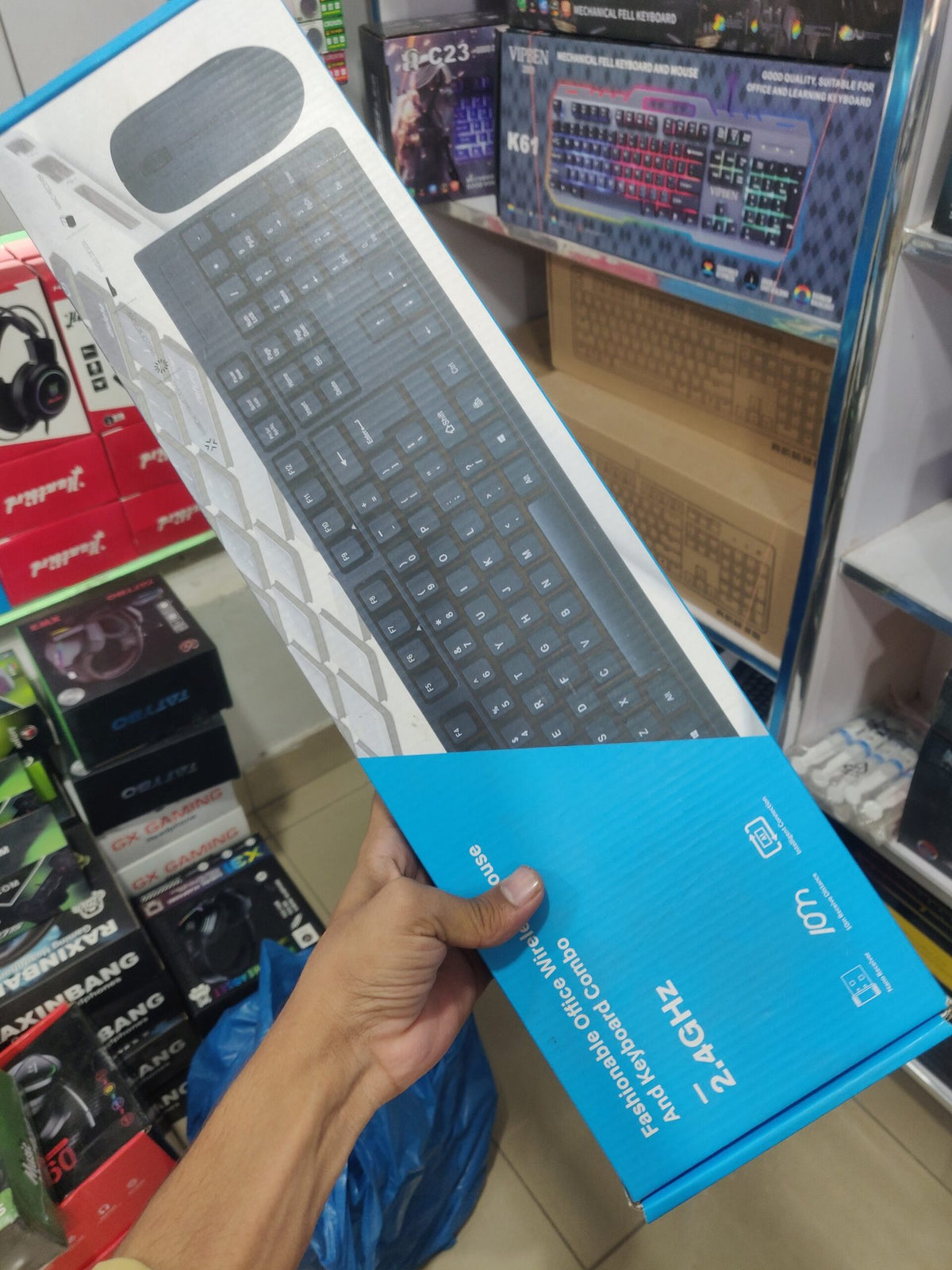 Wireless Office Keyboard and Mouse Combo – 2.4GHz Quiet Ergonomic Full-Size Keyboard & Precision Optical Mouse
