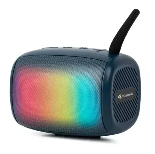 KISONLI S18 RGB PORTABLE BLUETOOTH SPEAKER COLORFUL LIGHT HIGH-QUALITY WIRELESS SPEAKER | Kisonli S18 Wireless Speaker with Dynamic Multicolor RGB LED Lights, HD Bass Drivers, TF Card, USB Drive, FM Radio & Hands-Free Calling for Outdoor & Travel