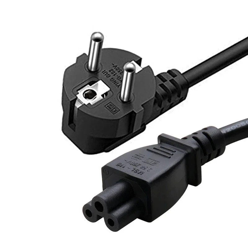 POWER CABLE FOR LAPTOP 1.5M | Heavy-Duty 1.5-Meter Standard IEC C5 (Cloverleaf / Mickey Mouse) AC Power Cord Lead for La