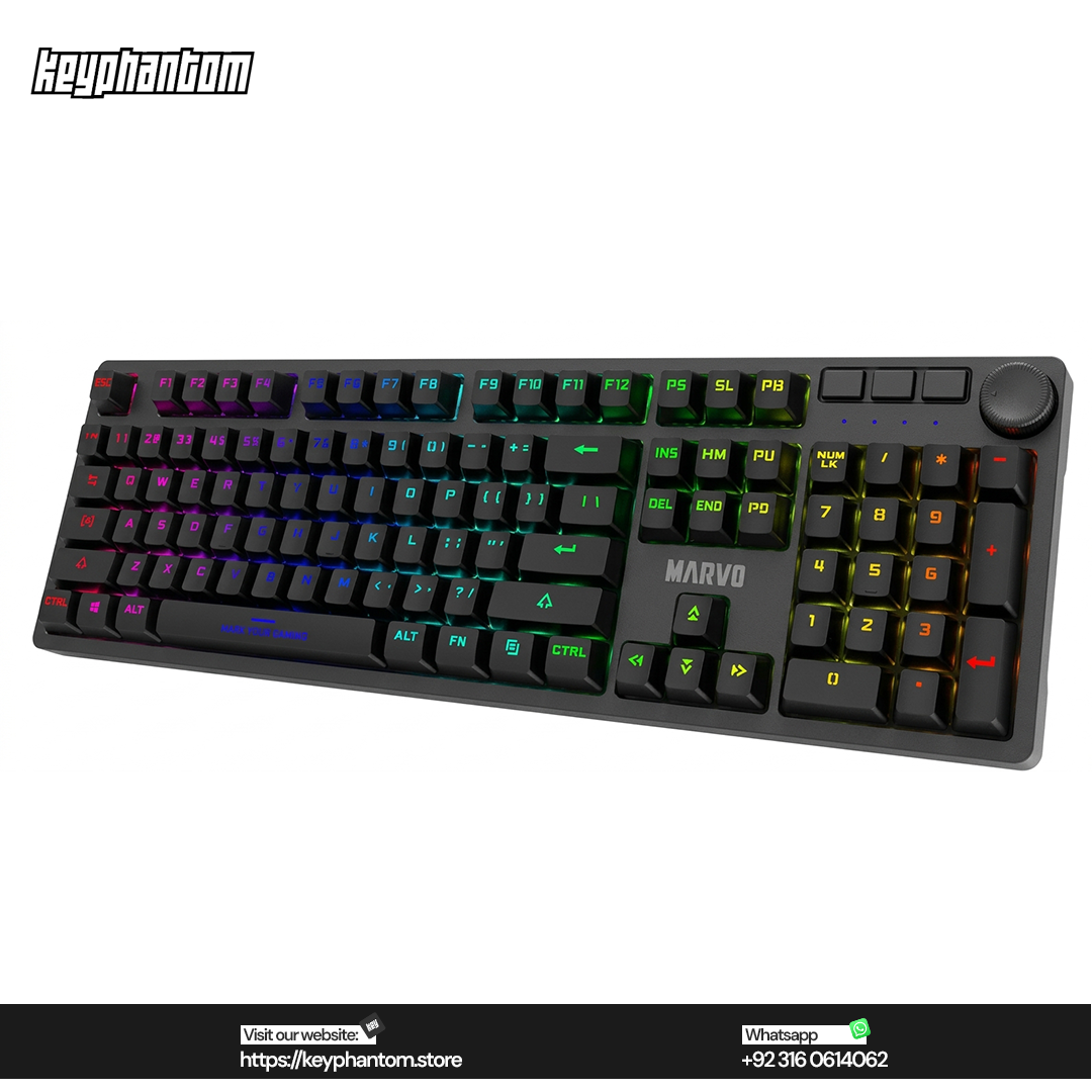 MARVO KG954 Mechanical Gaming Keyboard– Jixian Blue Switches, 108-Key Anti-Ghosting