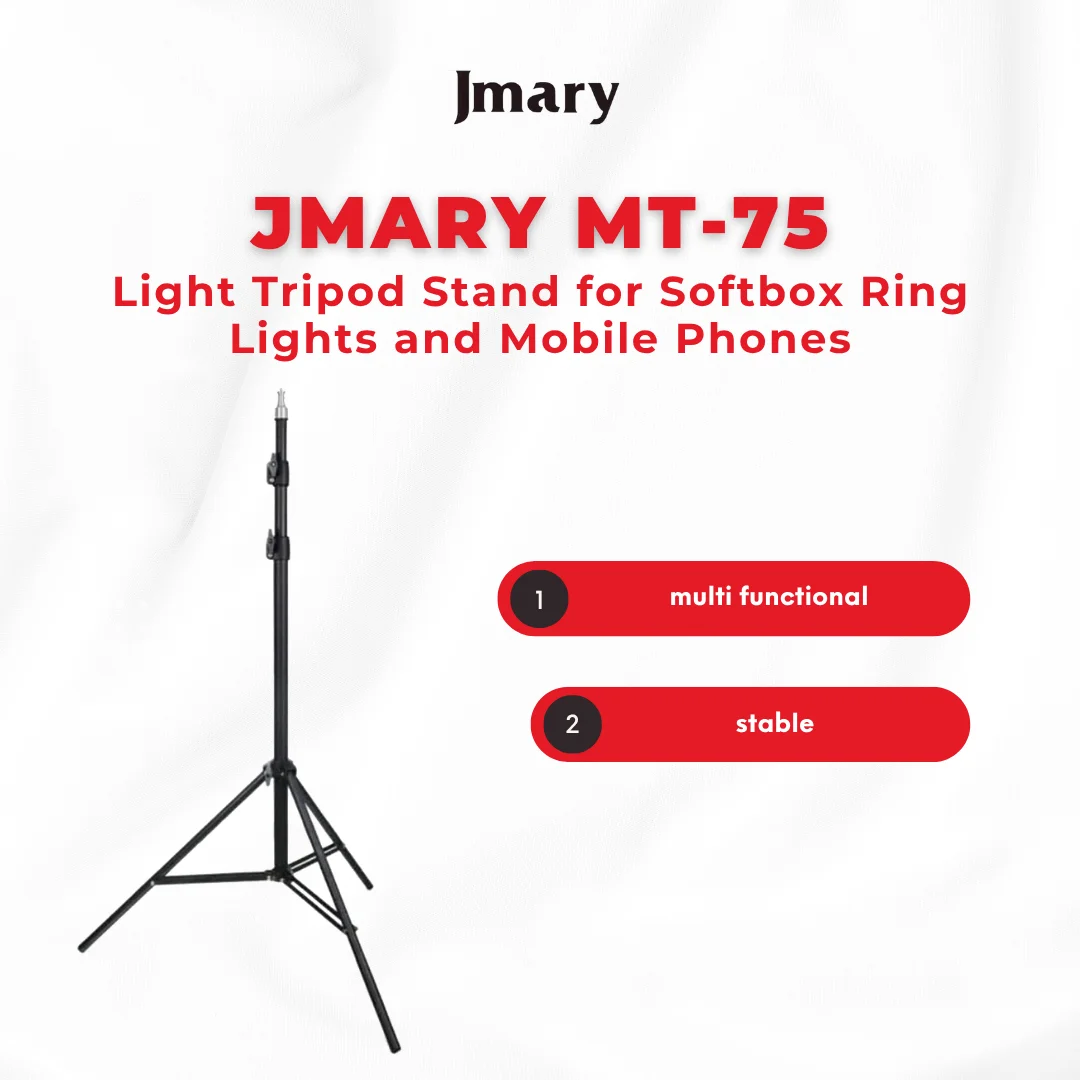 JMARY MT-75 LIGHT TRIPOD STAND FOR SOFTBOX RING LIGHTS AND MOBILE PHONES