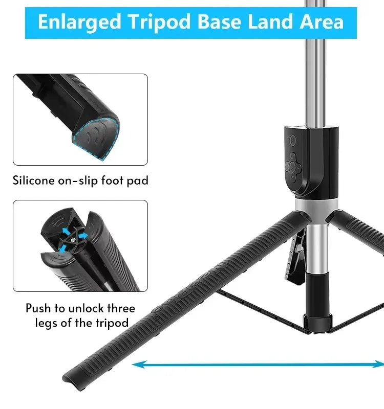 NEEPHO P170S BLUETOOTH SELFIE STICK AND TRIPOD | Portable Wireless Smartphone Monopod Stand with 360 Degree Rotation, Detachable Remote & Telescopic Rod