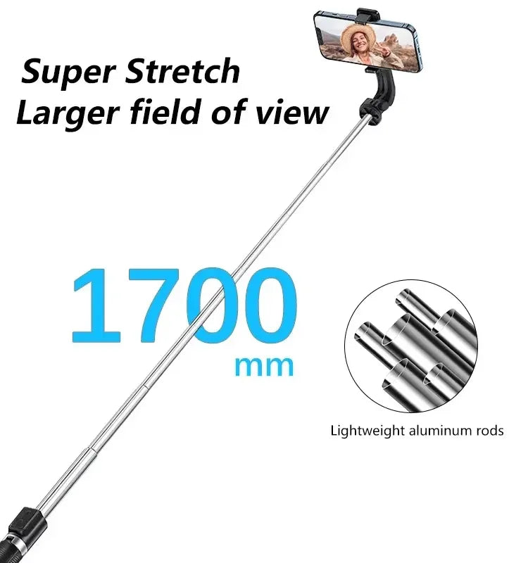 NEEPHO P170S BLUETOOTH SELFIE STICK AND TRIPOD | Portable Wireless Smartphone Monopod Stand with 360 Degree Rotation, Detachable Remote & Telescopic Rod