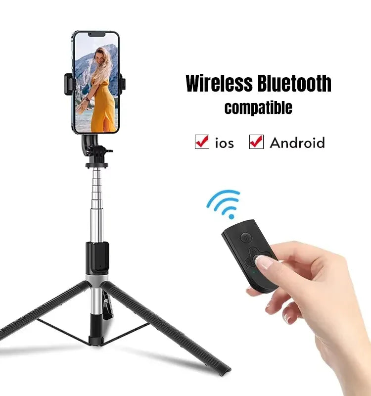 NEEPHO P170S BLUETOOTH SELFIE STICK AND TRIPOD | Portable Wireless Smartphone Monopod Stand with 360 Degree Rotation, Detachable Remote & Telescopic Rod