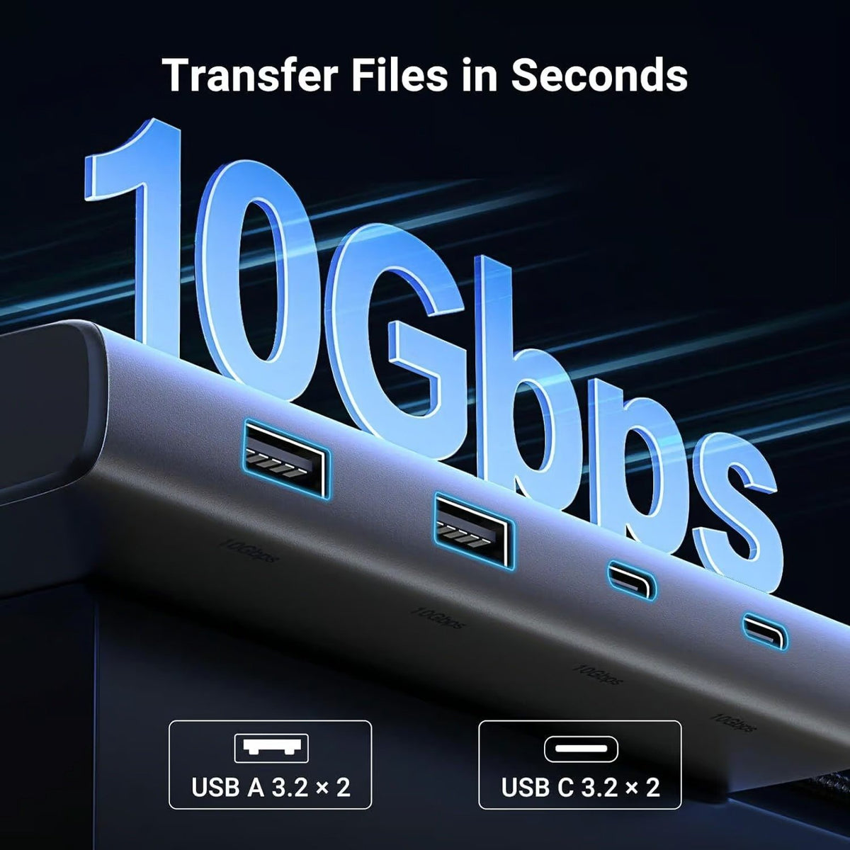 UGREEN 8 in 1 USB C Docking Station with Dual Monitor 4K Multi-Stream Transport Hub with Dual HDMI / DisplayPort, 100W Power Delivery, 1000Mbps Gigabit RJ45 & USB 3.0 for Windows & Mac