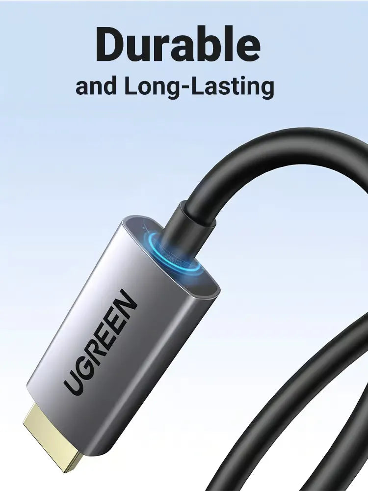 UGREEN 10M HDMI 2.0 Fiber Optic Cable Male to Male 4K 60Hz Active AOC Cable (Space Gray Aluminum Shell)