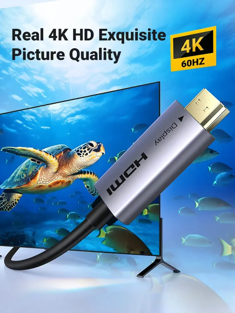UGREEN 10M HDMI 2.0 Fiber Optic Cable Male to Male 4K 60Hz Active AOC Cable (Space Gray Aluminum Shell)