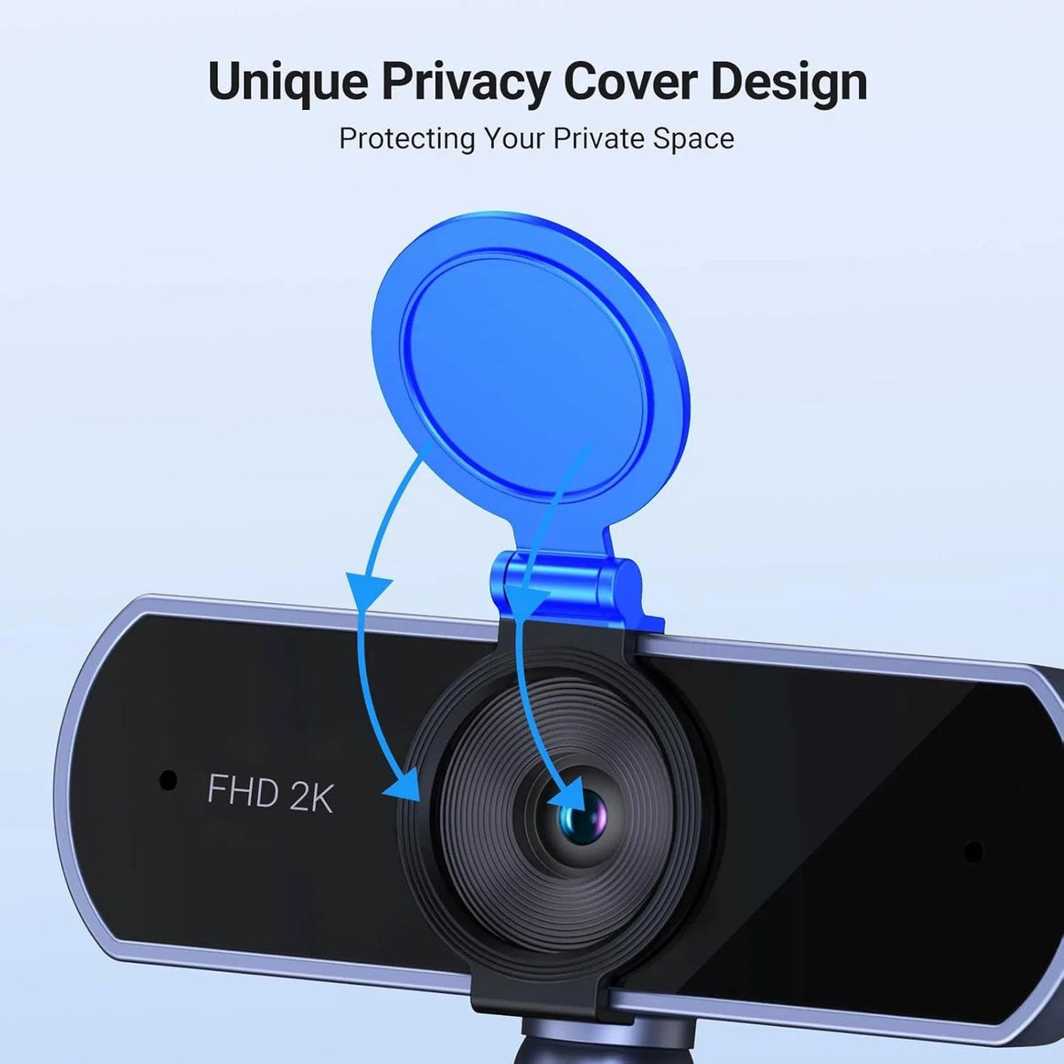 UGREEN CM717 2k 30FPS Full HD WEB CAM 2K QHD USB Webcam with Dual Noise-Canceling Microphones (Black)