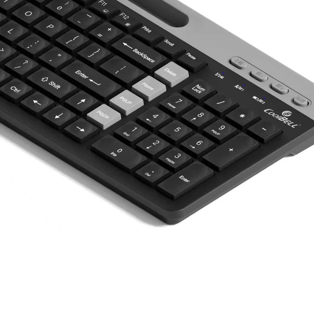 COOLBELL WBK-02 DUAL MODE | Dual-Mode Wireless Keyboard with Bluetooth + 2.4GHz USB Connectivity & Multi-Device Control