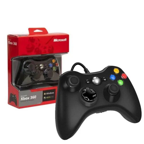 XBOX 360 WIRED CONTROLLER FOR WINDOWS & XBOX 360 CONSOLE | Classic Ergonomic USB Gaming Gamepad with Dual Vibration Motors, Precision Analog Joysticks & Plug-and-Play PC Windows & Console Compatibility