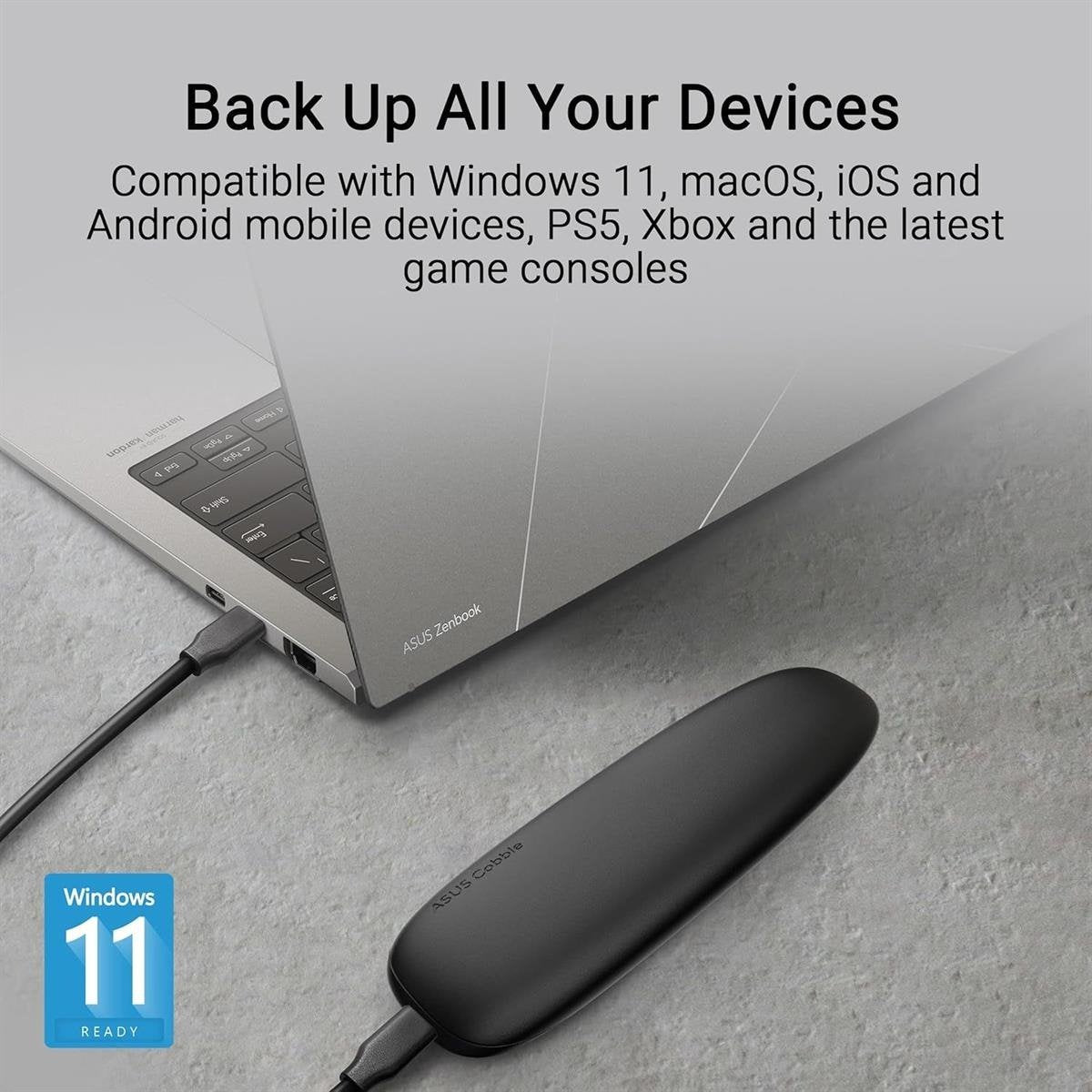ASUS TUF Gaming A1 ESD-A1 Portable M.2 NVMe & SATA SSD Enclosure with 10Gbps USB 3.2 Gen 2x1 Type-C, MIL-STD-810H Drop Resistance, IP68 Water & Dust Resistance, Dual M.2 Protocol Support & Q-Latch Mechanism
