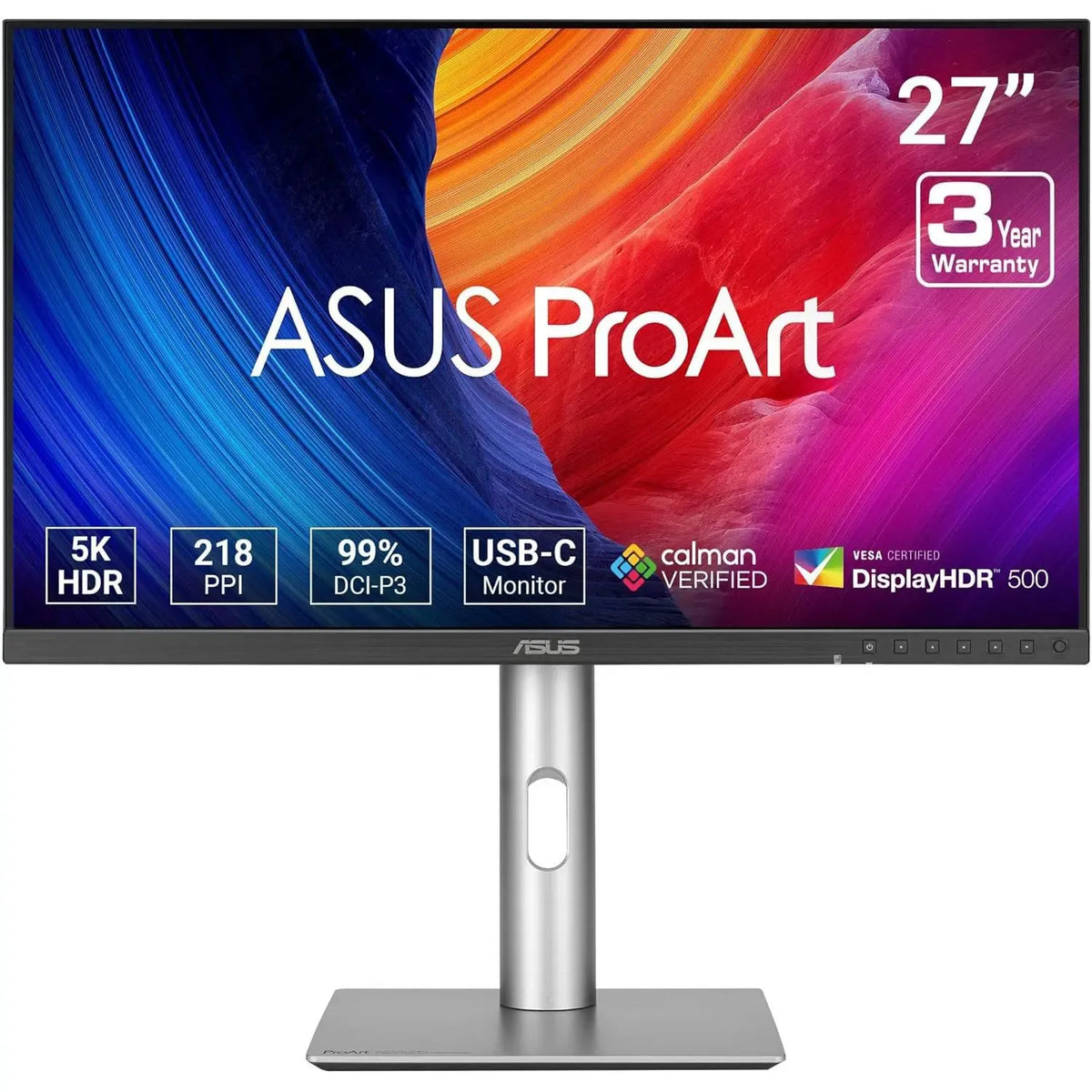 ASUS ProArt Display PA27JCV 27" 5K (5120 x 2880) Professional IPS Monitor with 60Hz Refresh Rate, 5ms GTG Response Time,