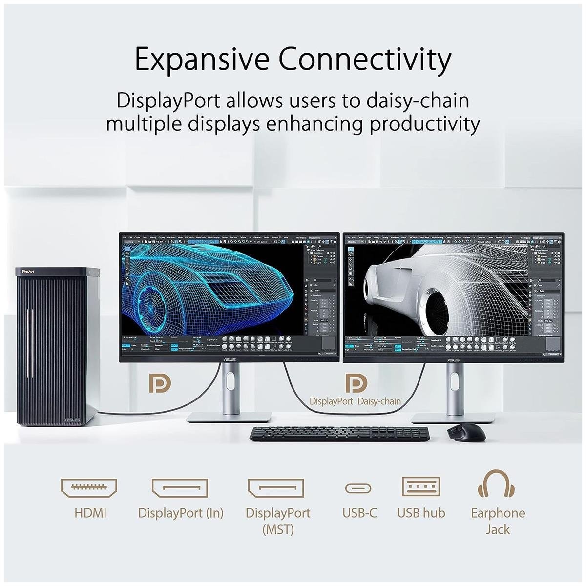 ASUS ProArt Display PA279CRV 27" 4K UHD (3840 x 2160) Professional IPS Monitor with 60Hz Refresh Rate, 5ms GTG Response Time, 96W USB-C Power Delivery, Factory Calibrated △E < 2, 99% DCI-P3, 100% sRGB, Calman Verified & Ultra-Slim Ergonomic Stand