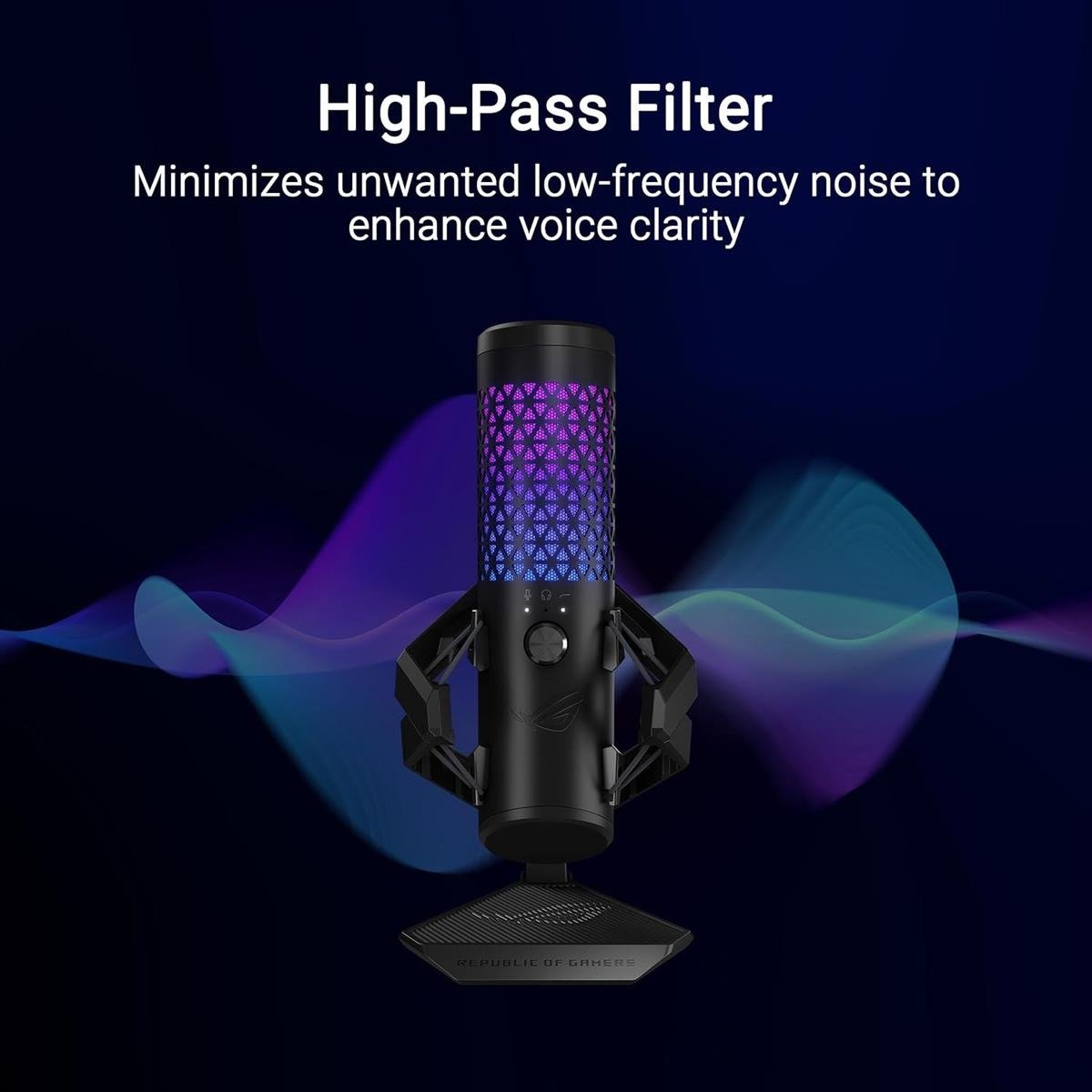 C501 ROG CARNYX MIC | ASUS ROG Carnyx Studio-Grade USB Condenser Gaming Microphone with 25mm Capsule, 192kHz/24-Bit Audio, High-Pass Filter, Metal Shock Mount & Aura Sync RGB