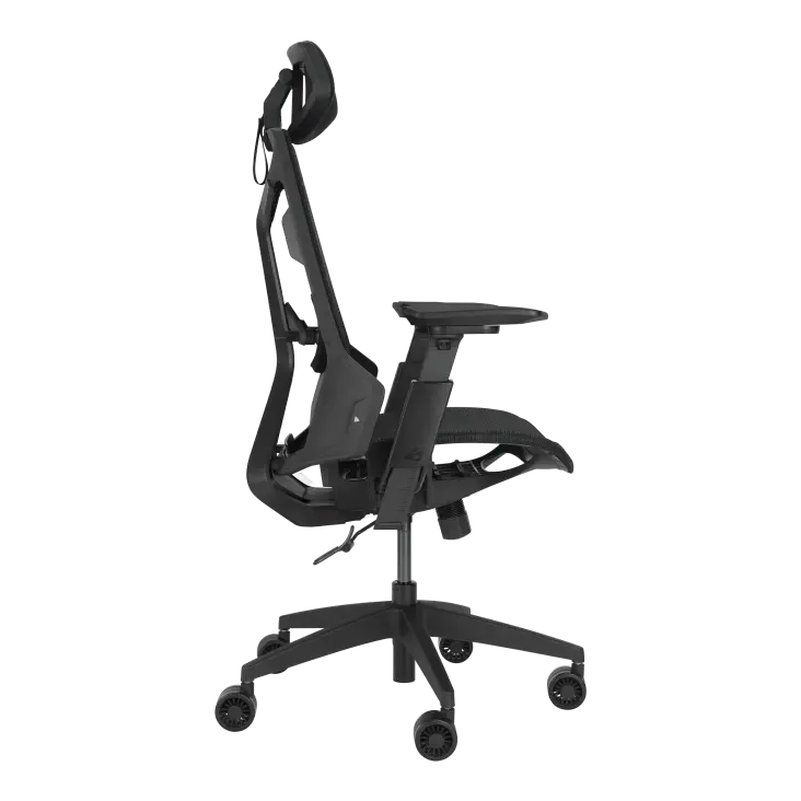 ASUS ROG Destrier Core SL400C Ergonomic Mesh Gaming Chair with Cyber-Futuristic Design, Breathable Mesh Fabric, Special Mobile Gaming Mode Armrests, Adjustable Lumbar Support & Class-4 Gas Lift (Black Edition)