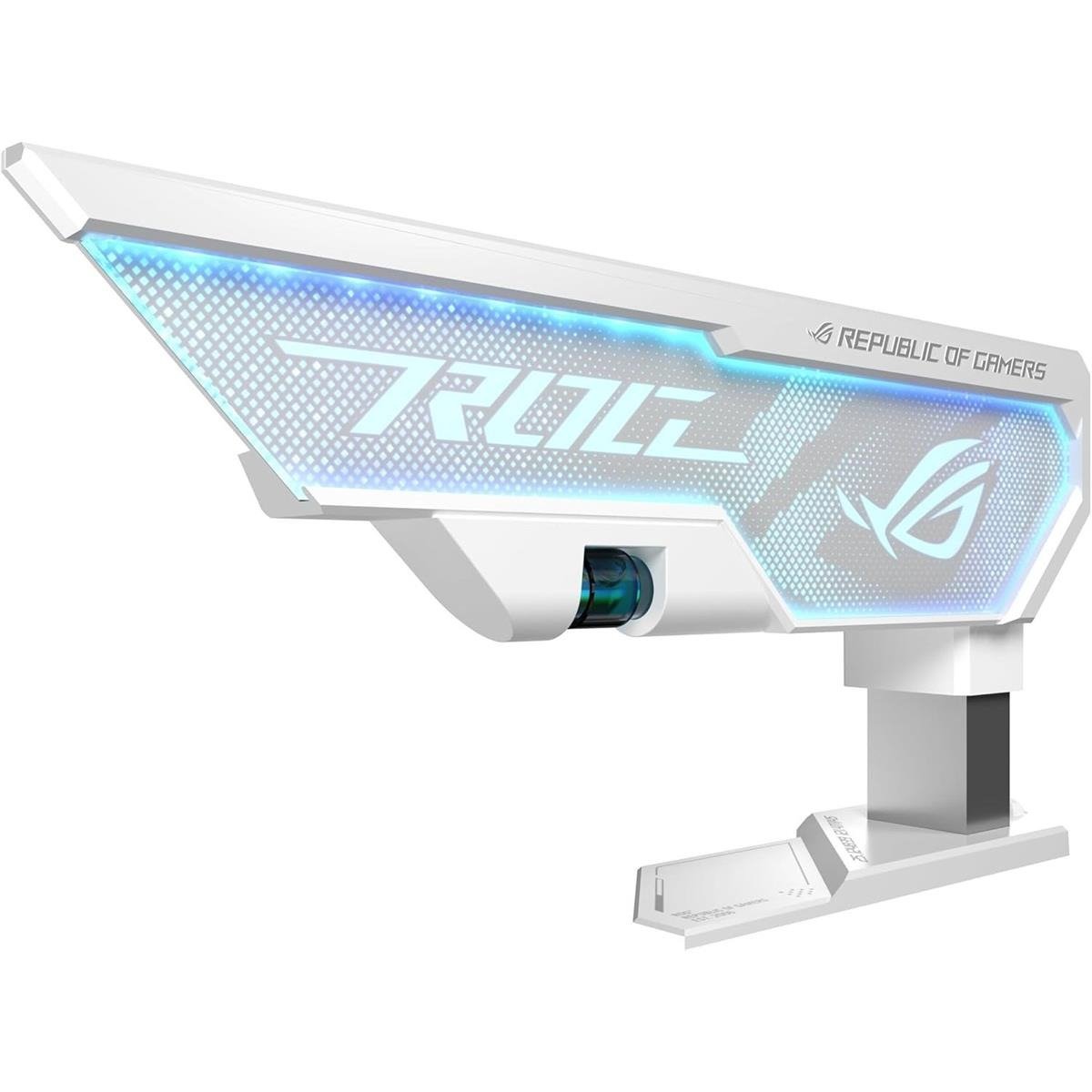 ASUS ROG Herculx Graphics Card Holder XH01 White Edition with Tool-Free Adjustable Height (72-128mm), Built-In Spirit Level, Zinc Alloy Construction, 3-Pin Addressable RGB (ARGB) Aura Sync Lighting & Magnetic Base