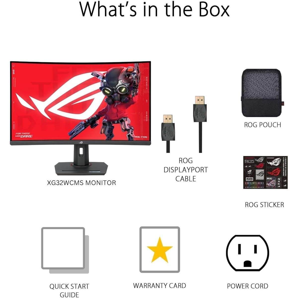 ASUS ROG Strix XG32WCMS 31.5" 2K QHD (2560 x 1440) 1500R Curved Gaming Monitor with 280Hz (Overclocked) Refresh Rate, 1ms GTG Response Time, Extreme Low Motion Blur Sync (ELMB Sync), FreeSync Premium, HDR10, USB-C Power Delivery & Tripod Socket