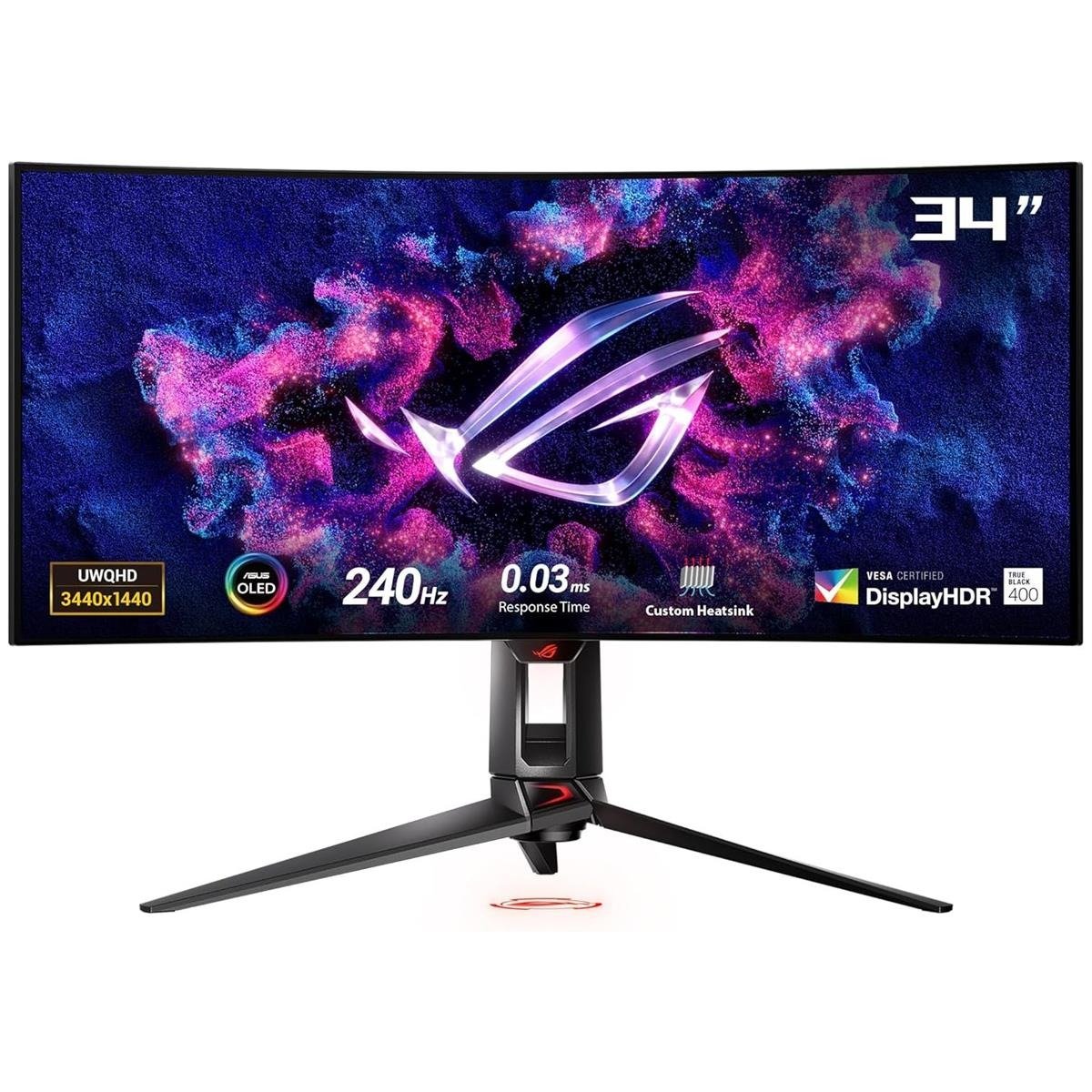 ASUS ROG Swift OLED PG34WCDM 34" UWQHD (3440 x 1440) 800R Curved OLED Gaming Monitor with 240Hz Refresh Rate, 0.03ms GTG
