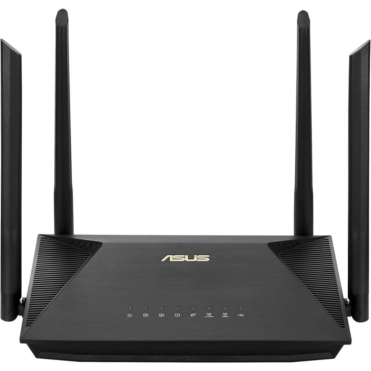 Asus RT-AX52 AX1800 Dual Band WiFi 6 Extendable Router with AiMesh Mesh Support, OFDMA, MU-MIMO, BSS Coloring, Instant G