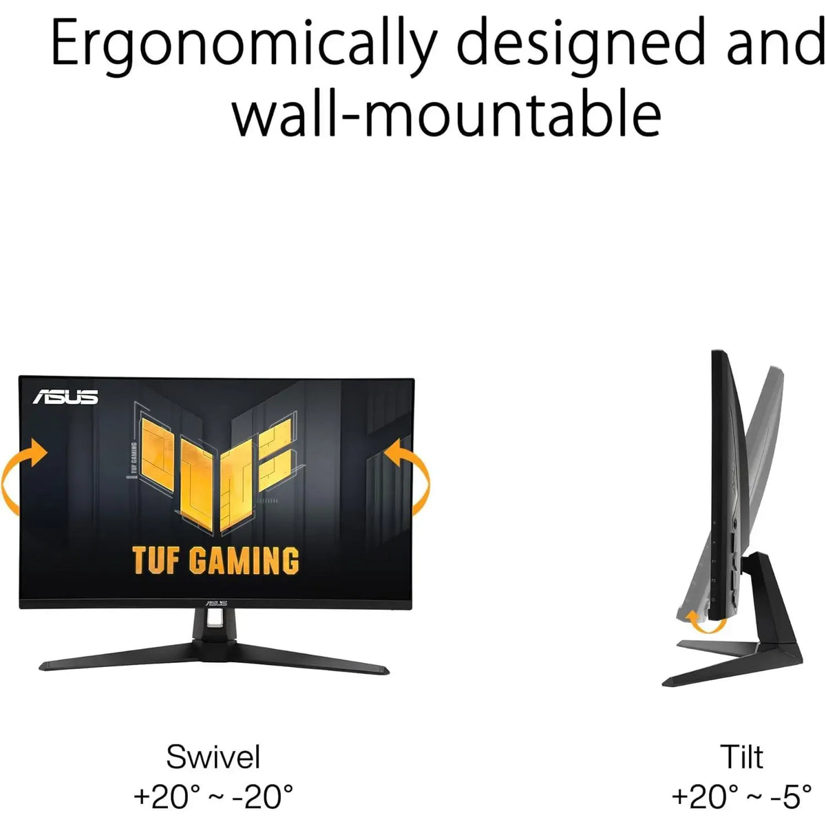 ASUS TUF Gaming VG27AQ5A 27" 2K QHD (2560 x 1440) Fast IPS Gaming Monitor with 210Hz Refresh Rate, 0.3ms GTG Response Time, ELMB Sync, FreeSync Premium & HDR10
