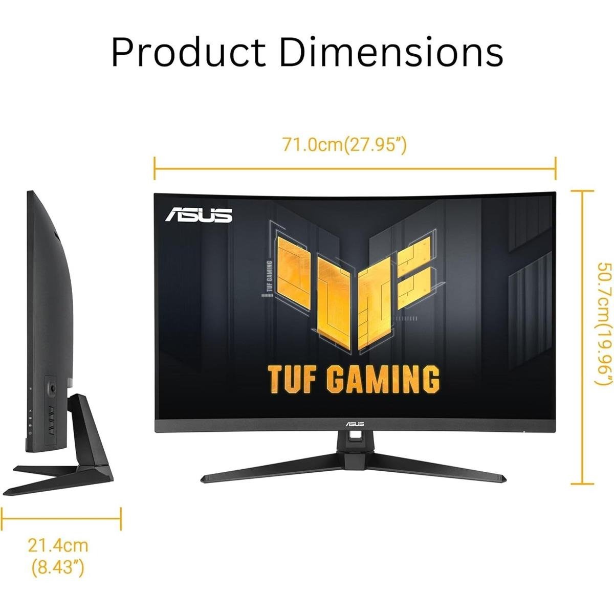 ASUS TUF Gaming VG32WQ3B 31.5" 2K QHD (2560 x 1440) 1500R Curved Gaming Monitor with 180Hz Refresh Rate, 1ms GTG Response Time, Extreme Low Motion Blur (ELMB), FreeSync Premium, HDR10 & Shadow Boost