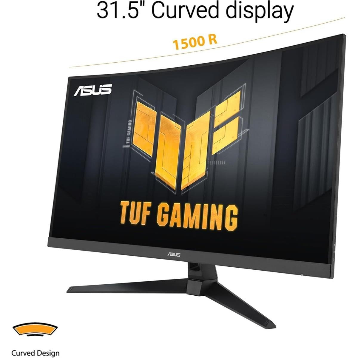 ASUS TUF Gaming VG32WQ3B 31.5" 2K QHD (2560 x 1440) 1500R Curved Gaming Monitor with 180Hz Refresh Rate, 1ms GTG Response Time, Extreme Low Motion Blur (ELMB), FreeSync Premium, HDR10 & Shadow Boost