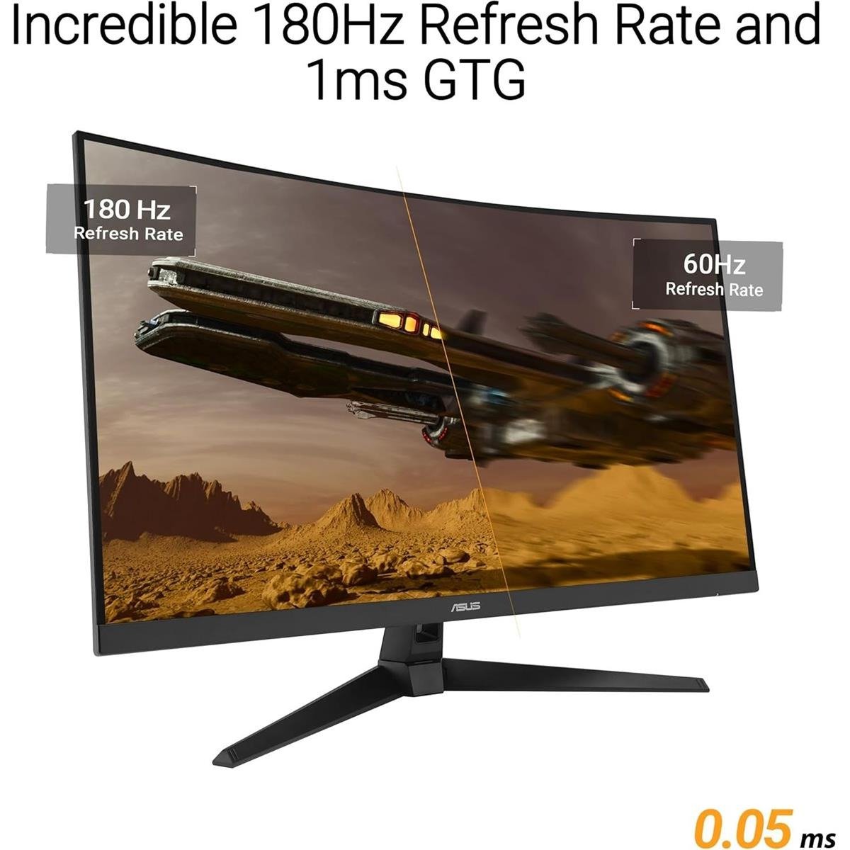 ASUS TUF Gaming VG32WQ3B 31.5" 2K QHD (2560 x 1440) 1500R Curved Gaming Monitor with 180Hz Refresh Rate, 1ms GTG Response Time, Extreme Low Motion Blur (ELMB), FreeSync Premium, HDR10 & Shadow Boost