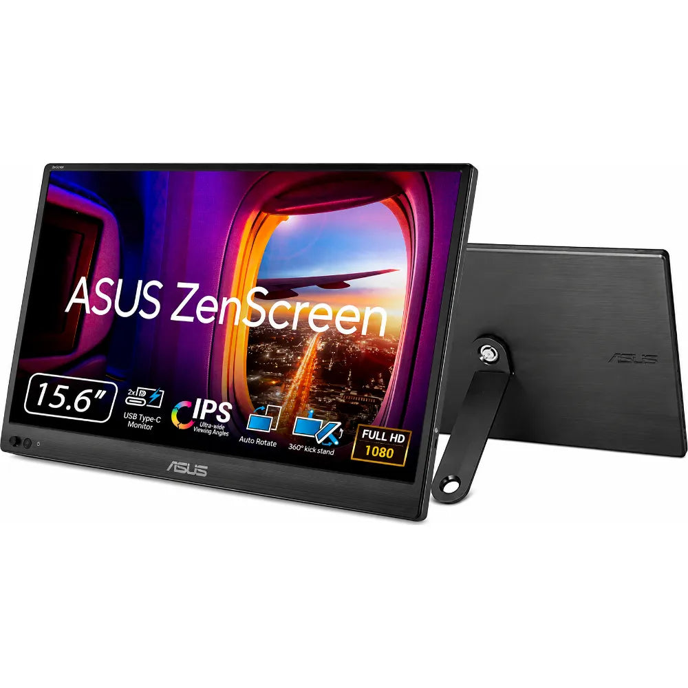 ASUS ZenScreen MB169CK 15.6" Full HD (1920 x 1080) IPS Portable Monitor with USB Type-C Connectivity, 60Hz Refresh Rate,