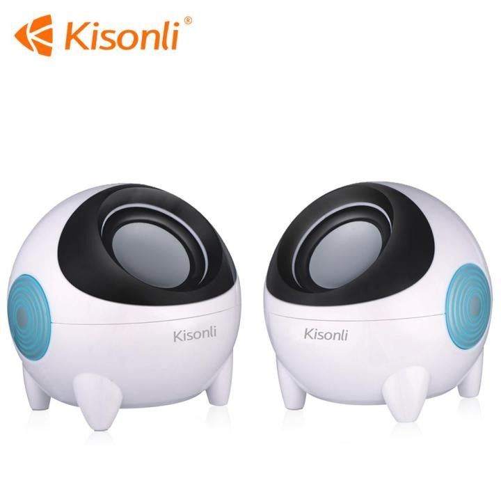 KISONLI K800 SMALL MINI SPEAKERS FOR PC | Kisonli K800 Compact 2.0 Desktop Multimedia Computer Speakers with 3.5mm Audio Jack, USB 5V Power & Inline Volume Control for PC, Laptop & Mobile