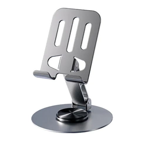 ZM-0113H ADJUSTABLE DESKTOP MOBILE & TABLET STAND (4.7"–13") | Heavy-Duty Desktop Phone & Tablet Cradle Mount Holder with Weighted Metal Base, 360-Degree Swivel & Dual-Axis Height Adjustment for iPhone, iPad, Samsung & Surface