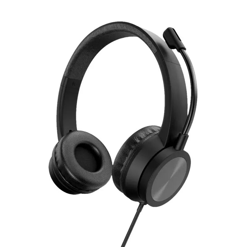TUCCI Q5 WIRED HEADPHONE USB HEADSET | Tucci Q5 Digital USB Stereo Headphones with 40mm Dynamic Drivers, Adjustable Noise-Isolating Boom Microphone, Soft Leatherette Ear Cushions & Inline Volume Control for PC, Laptop, Call Centers & Online Learning