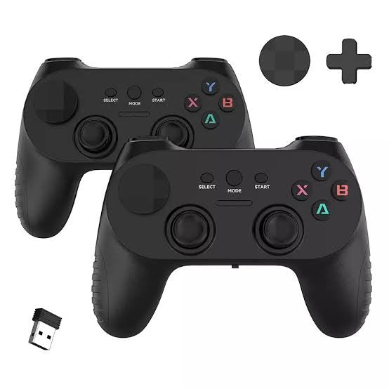 CM-039D 2.4G WIRELESS DUAL GAME CONTROLLERS 2-PACK | Dual 2.4GHz Lag-Free Wireless Gamepads with Ergonomic Grips, Precision Analog Joysticks & Multi-Platform Support for PC, Android, Smart TV & Retro Consoles