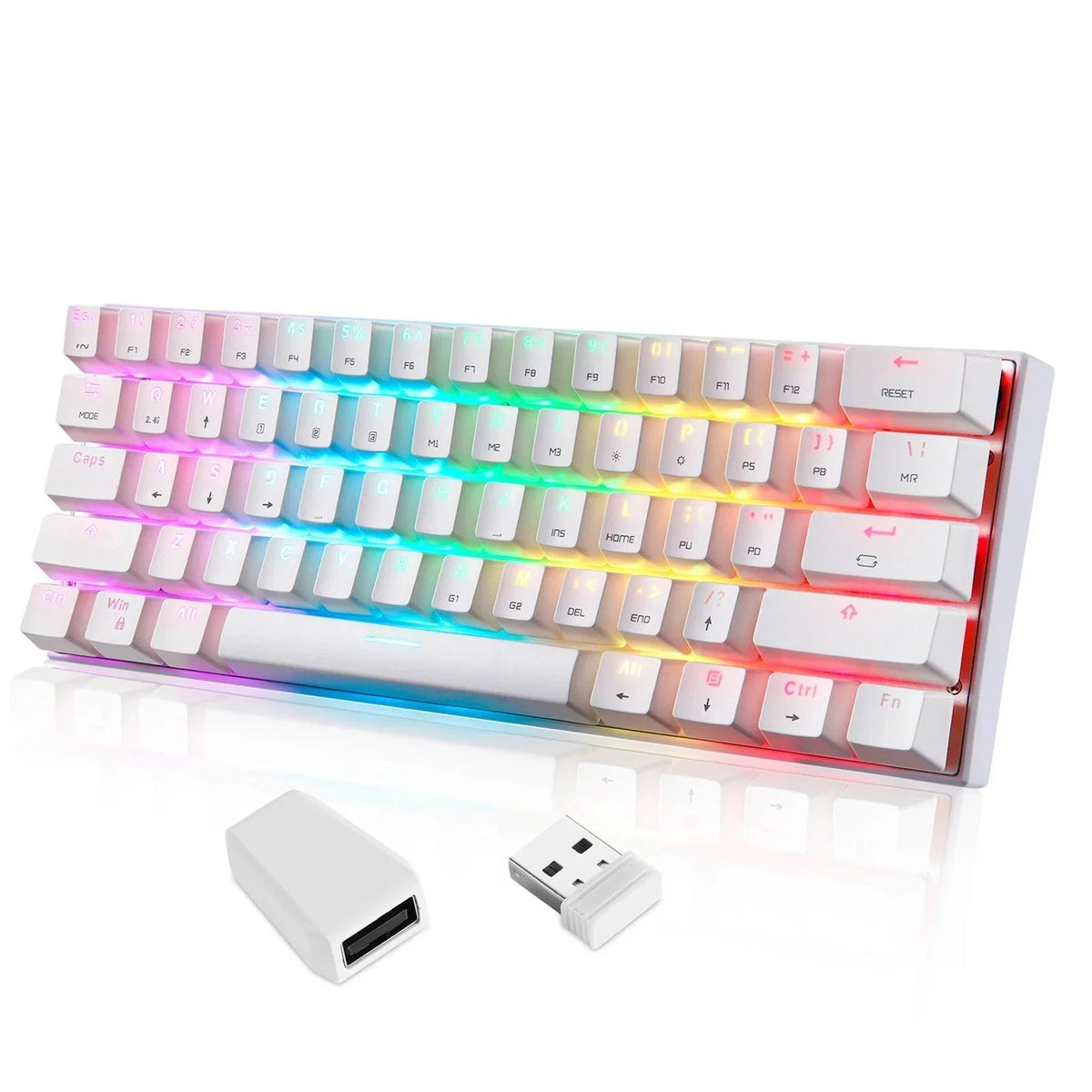 Motospeed SK62 RGB Mechanical Gaming Keyboard – 60% Compact 61-Key Layout | Black