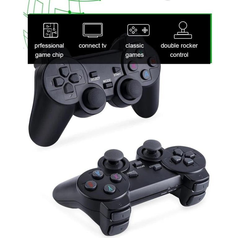 2.4G WIRELESS CONTROLLER GAMEPAD GAME STICK LITE 4K | Mini Plug & Play 4K HDMI Retro Gaming Console Stick with Dual 2.4GHz Lag-Free Wireless Gamepads & Thousands of Pre-Loaded Classic Games