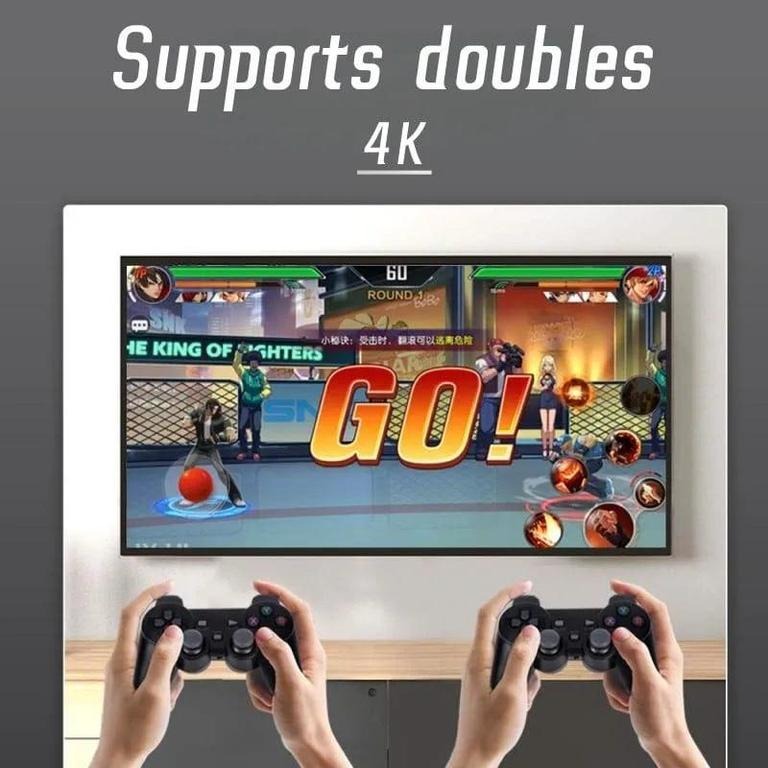 2.4G WIRELESS CONTROLLER GAMEPAD GAME STICK LITE 4K | Mini Plug & Play 4K HDMI Retro Gaming Console Stick with Dual 2.4GHz Lag-Free Wireless Gamepads & Thousands of Pre-Loaded Classic Games