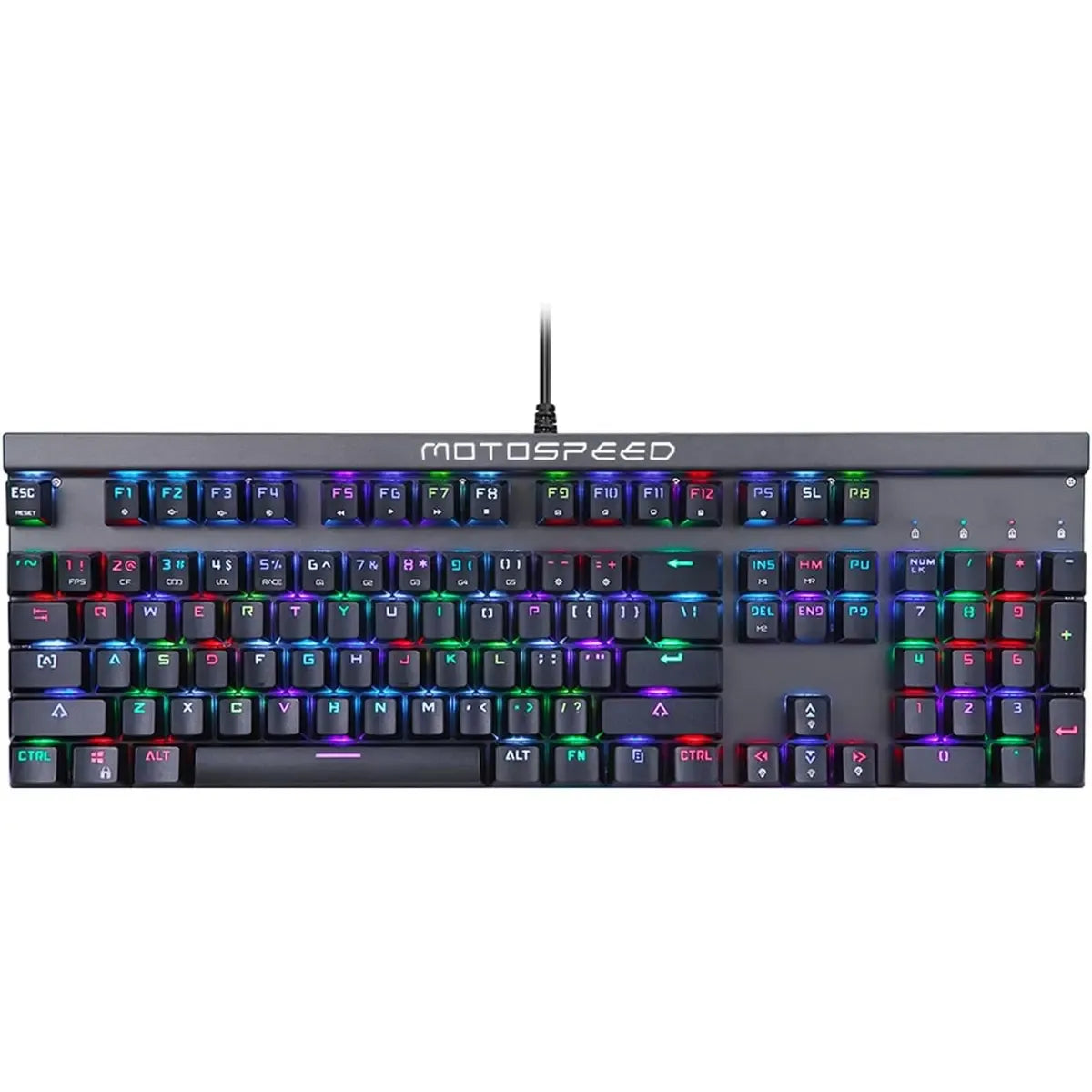 MOTOSPEED CK103 RGB BACKLIGHT GAMING MECHANICAL KEYBOARD 104 KEYS SUPPORT USB2.0 14 MODES LED BACKLIGHT BLUE/RED SWITCH | Full Size Mechanical Gaming Keyboard