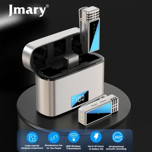 JMARY MW-15 WIRELESS MICROPHONE | Jmary MW-15 2.4G Wireless Lavalier Microphone for Mobile (Type-C & Lightning Dual Comp