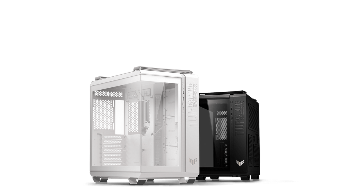 Asus TUF Gaming GT502 Horizon Dual-Chamber ATX Mid-Tower Computer Case (Black / White) with Seamless Pillarless Panorami
